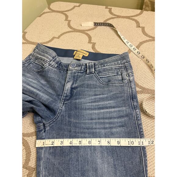 DEMOCRACY Ab solution Kick Flare Double Layer Fray Hem Crop Jeans, size 10 - Picture 6 of 15